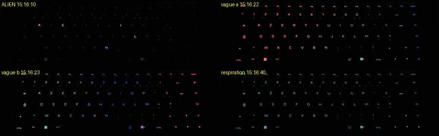 Le passage de cartographie vu par la caméra : A-L-I-E-N, vague, respiration
