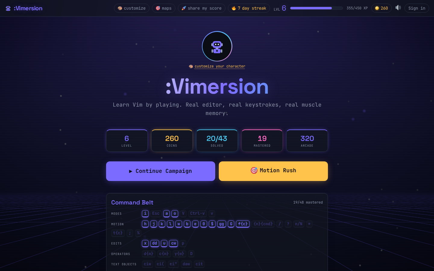 VimLegends — home